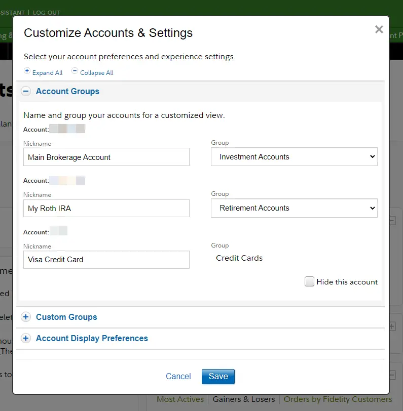 customize-fidelity-accounts-settings