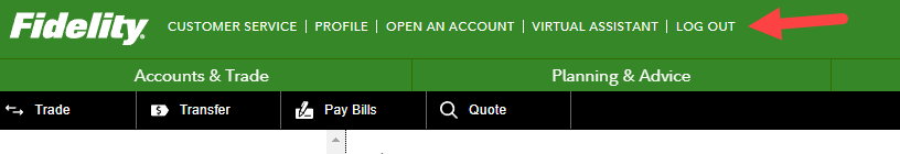 fidelity log out