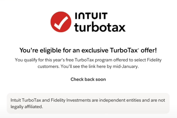 fidelity free turbotax online